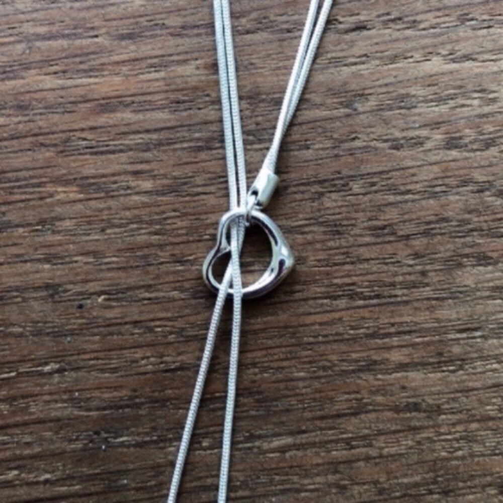 925 sterling silver plated heart/key necklace NWOT - Picture 3 of 5